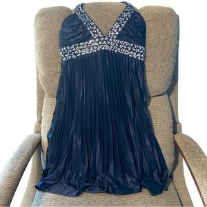 Morgan &  Co Navy blue Halter Dress, Formal, Sequins